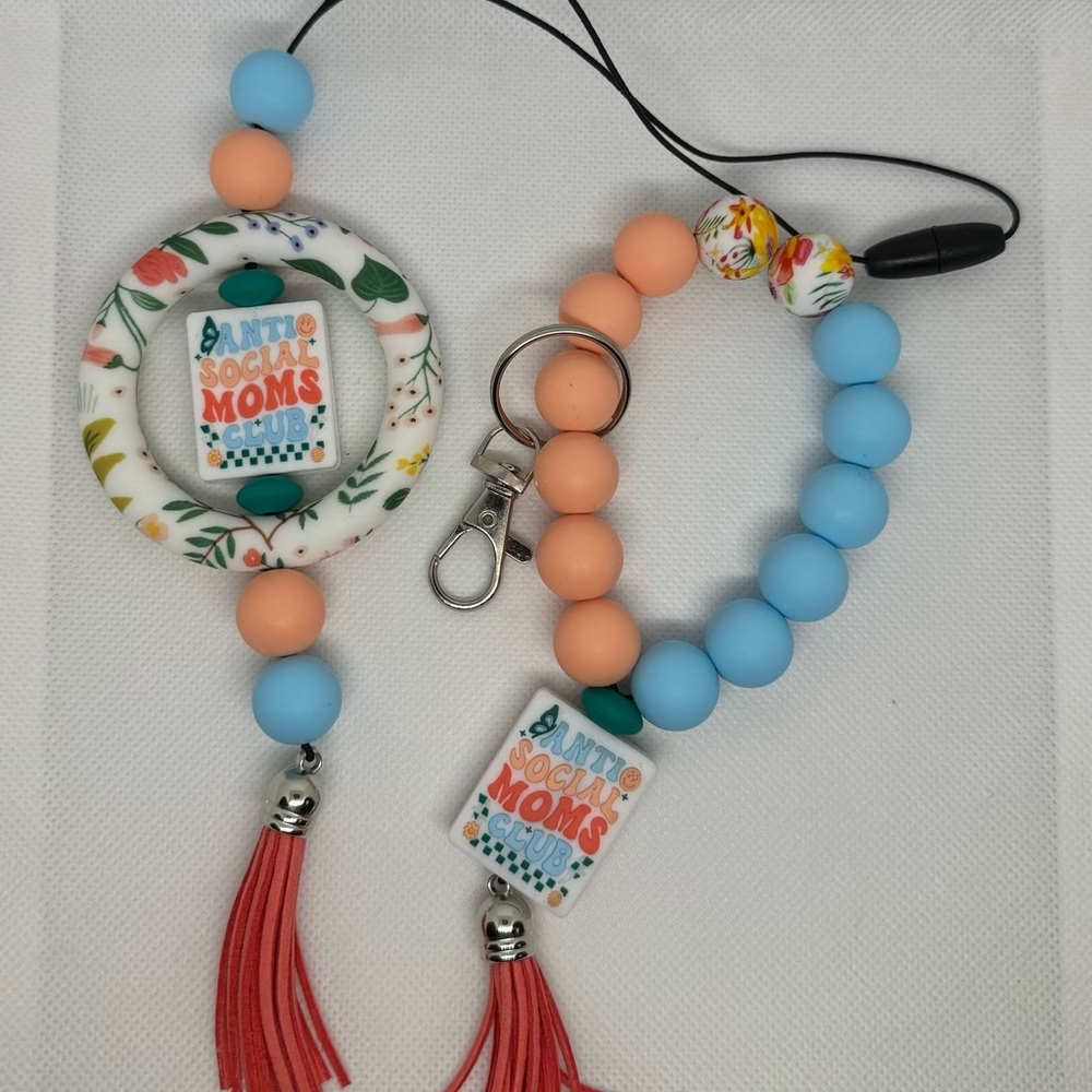 Antisocial Mom Club Car Charm with Coordinating Keychain